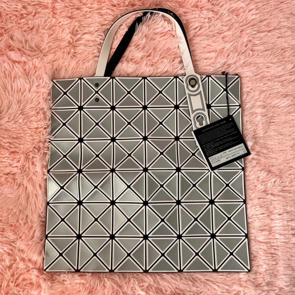 Issey Miyake Silver Geometric Tote
